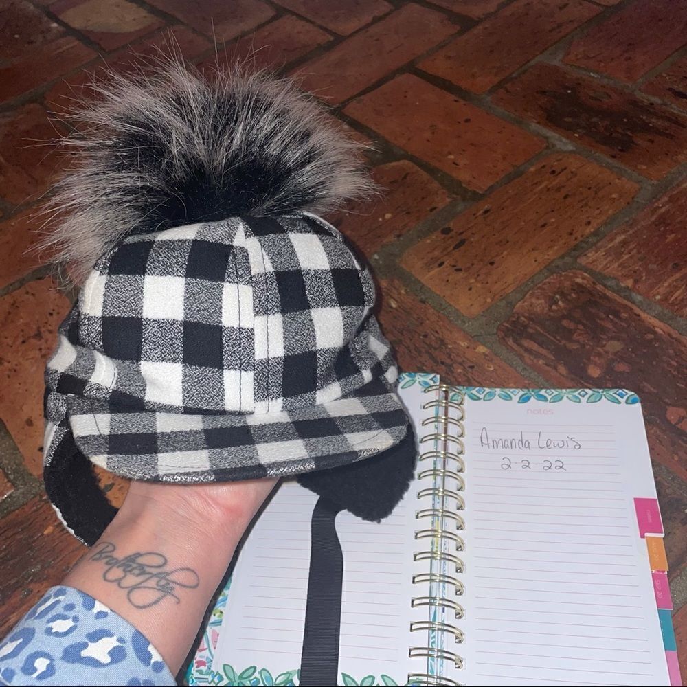 George Hat Buffalo Check Pom Hat